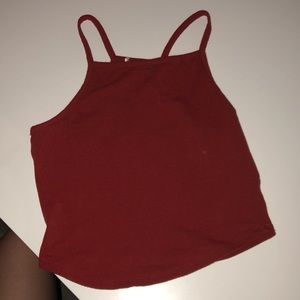 Red copper closet crop top